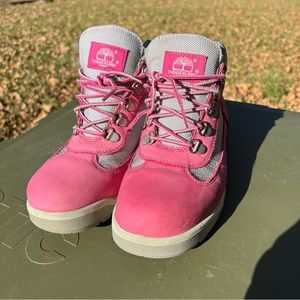 Pink Timberland Suede Boots Women 5